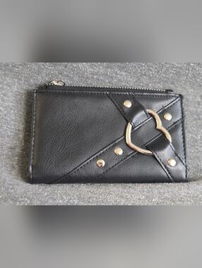 Black Heart Ring Zip Card Wallet - Unbranded NWOT